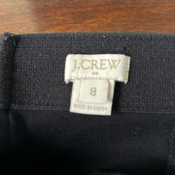 J. Crew Leggings Women's Black Back Zip Elastic Waist Size 8 - Picture 8 of 10